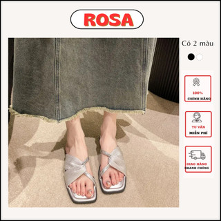 Dép lê nữ bệt quai xoắn kiểu cách mới lạ thời trang về 2 màu bạc/ kem DD-132911