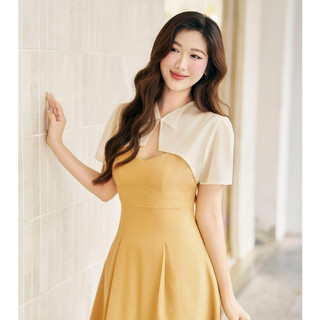 Đầm Hai Dây VIEN TRAN Chiết Ly Cổ Tim Phối Áo Khoác Lửng Váy Đi Tiệc Đi Làm Thanh Lịch Sang Trọng V63O23Q009