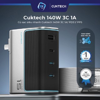 [Kèm cáp 1m5] Củ sạc Cuktech 140W 3C 1A sạc siêu nhanh PD3.1 PPS cho điện thoại laptop