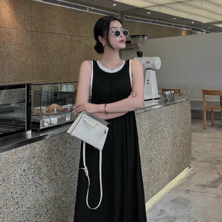 Váy Tăm Dáng Suông Dài Phối 2 Lớp Xinh Xắn