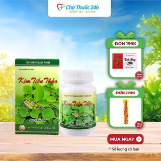 Viên tán sỏi Kim Tiền Thảo giúp cải thiện sỏi thận, sỏi tiết niệu, sỏi mật, lợi tiểu, giảm tiếu rắt tiểu buốt lọ 100viên