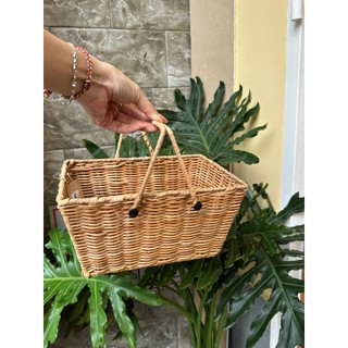 Giỏ picnic chất liệu mây, có quai xách,giỏ đựng đồ spa,giỏ chụp hình,trang trí phòng,trang trí spa,giỏ đi giã ngoại,cói