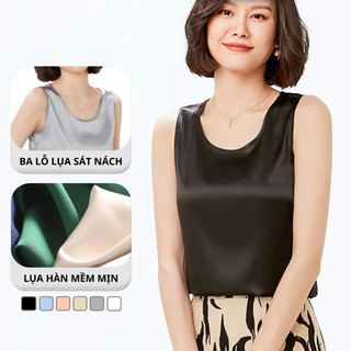 Áo lụa nữ sát nách 2 dây bản to lụa hàn cao cấp nữ madela vải mềm mịn, áo lụa 2 dây bản to kiểu sát nách nữ