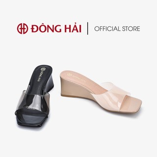 Dép xuồng nữ đông hải quai ngang trong suốt bảng to 6cm - d81n2