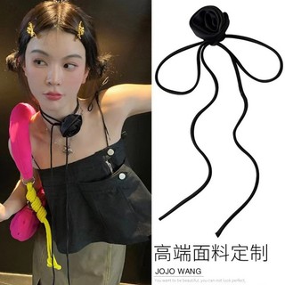 Dây choker vòng cổ đính hoa lụa phong cách idol tiểu thư nhẹ nhàng cho nữ
