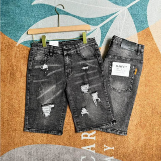 Quần short jean nam XÁM ĐẬM rách, chất vải jean co giãn, dễ vận động, vừa form tôn dáng, giá rẻ đẹp