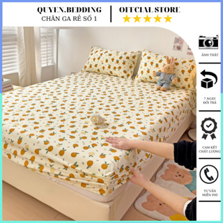 Bộ ga gối 3 món cotton đũi đậu nành nhập khẩu ,ga gối trải giường cotton đũi mẫu hoa nhiều màu sắc ga chơn