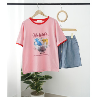 Sét đồ đi chơi cho nữ quần short ngắn áo thun in hình siêu xinh MENINA_STUDIO, sét đồ nữ đi chơi hè quần cộc áo cotton