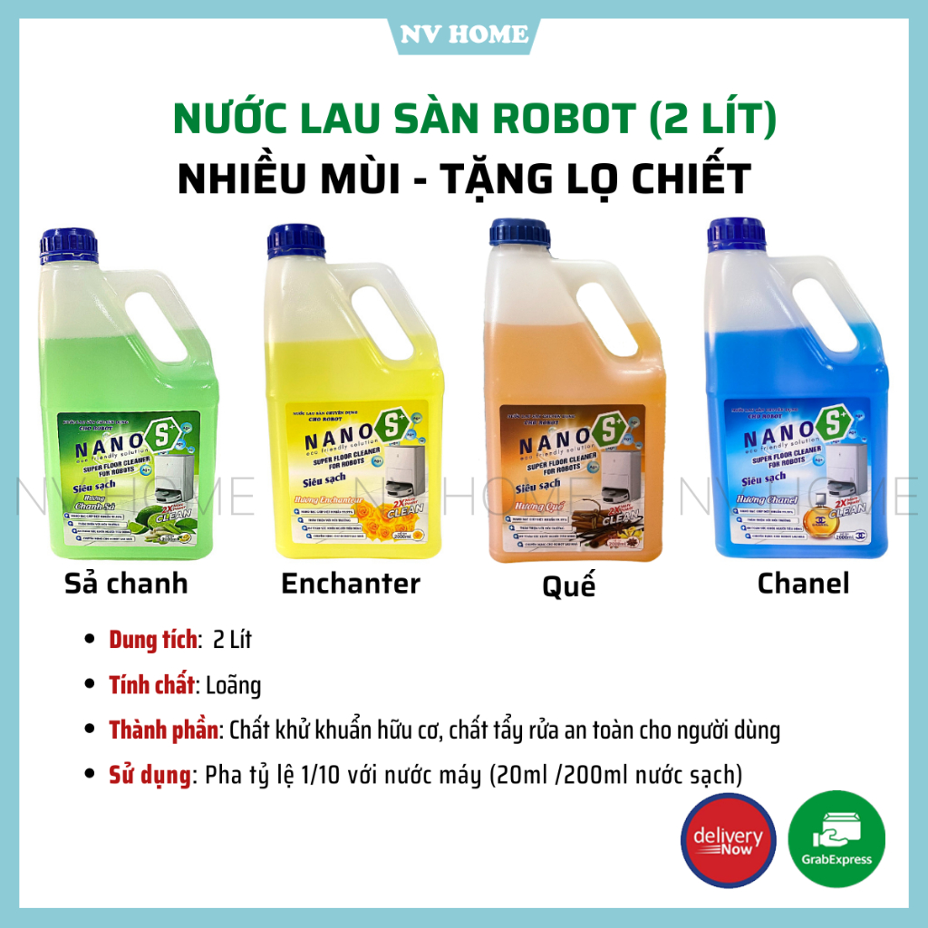 Nước lau sàn Robot chuyên dụng dành cho tất cả các loại robot hút bụi lau nhà, máy lau nhà cầm tay