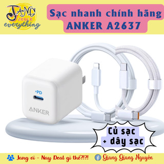 Sạc nhanh chính hãng ANKER A2637 (Gồm củ sạc + dây sạc)