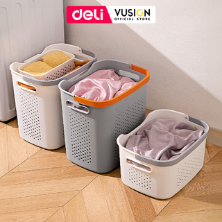  Giỏ Đựng Đồ Giặt Deli Nhựa Dày Có Quai Xách - Sọt Đựng Quần Áo Đồ Bẩn Kèm Giỏ Mini Chia 2 Ngăn
