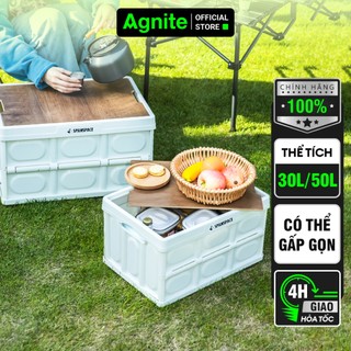 Hộp Nhựa Siêu Lớn Deli Nắp Gỗ Tích Hợp Bàn Picnic 30L 55L Đa Năng Camping - Lưu Trữ Quần Áo, Đồ Chơi