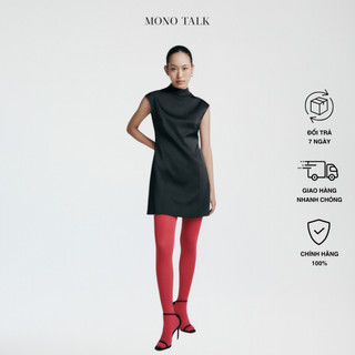 Váy tafta lụa mono talk dáng suông cổ cao, vai chờm mof23w-o20002tk