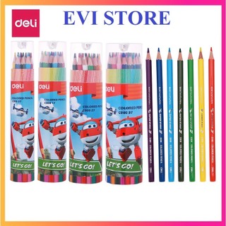 Bút chì màu super wings kèm gọt chì deli ec00807 / ec00817 / ec00827 / ec00837