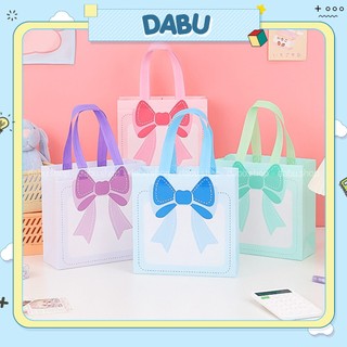 Túi vải đựng quà tặng có quai DABU hình túi nơ 4 mẫu dễ thương size 22 x 9 x 22 cm
