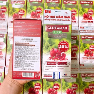 Viên Uống Giảm Nám Trắng Da Chống Nắng Faroson Glutamax 1000 30 viên (hộp)
