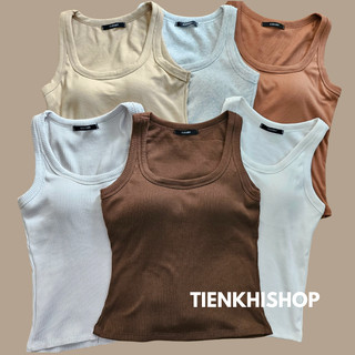 CÓ MÚT Áo ba lỗ thun gân dày dặn croptop phom dài basic BS79