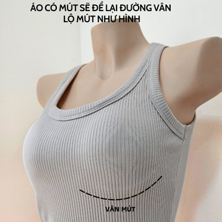 CÓ MÚT Áo ba lỗ thun gân dày dặn croptop phom dài basic BS79