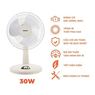Quạt bàn Nanoco sử dụng bạc đạn NTF1209