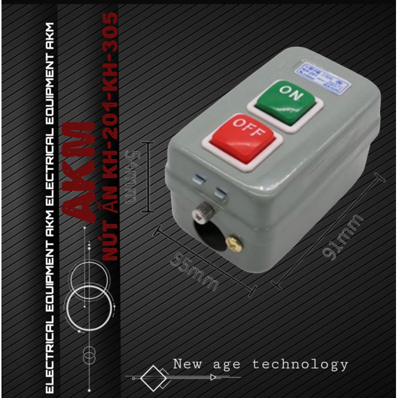 Nút Ấn Nhấn Giữ Bật Tắt KH-201, KH-305 - Công Tắc ON/OFF Điều Khiển Thiết Bị, Động Cơ Điện