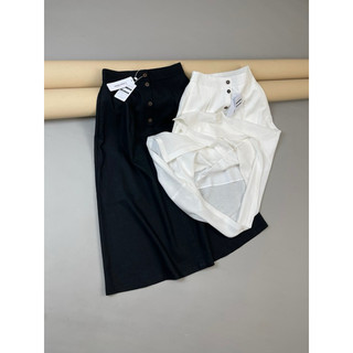 Chân váy linen khuy