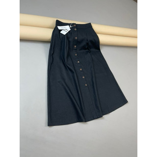 Chân váy linen khuy