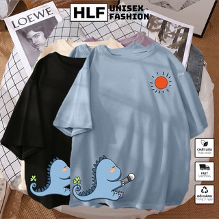 Áo thun khủng long đáng yêu siêu cưng, áo thun tay lỡ form rộng HLFashion