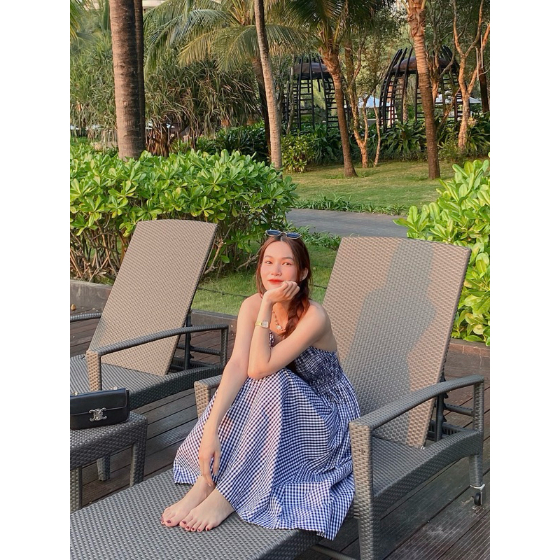 𝐒𝐭𝐞𝐥𝐥𝐚 𝐃𝐫𝐞𝐬𝐬 - Đầm caro cổ yếm khoe lưng