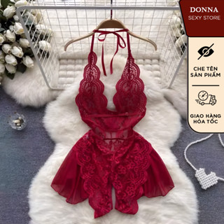 Váy ngủ Bodysuit Ren đồ ngủ sexy cosplay xuyên thấu gợi cảm cho nữ A49
