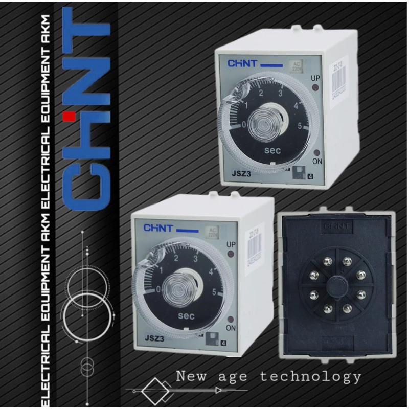 Rơle thời gian off delay Chint JSZ3F-30s-JSZ3F-60S Tặng kèm đế