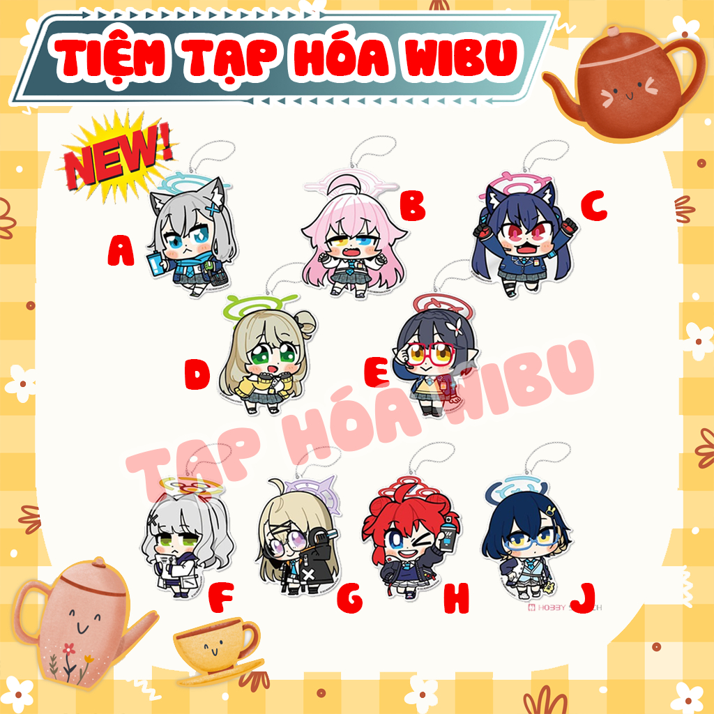 Móc Khóa Keychain Key Ring Acrylic Blue Archive Miyako Saki Toki Arisu Swimsuit Anime Manga Chibi Cu