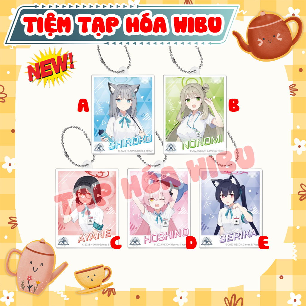 Móc Khóa Keychain Key Ring Acrylic Blue Archive Miyako Saki Toki Arisu Swimsuit Anime Manga Chibi Cu