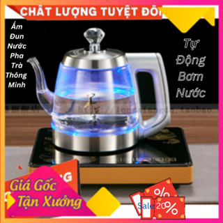 Bộ Đun Nước Điện Tự Động Pha Trà Tại Bàn Mẫu Đơn Ấm Siêu Tốc-Led Màu Khi Sôi