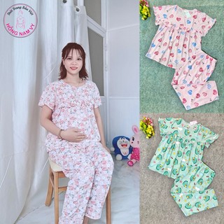 Bộ bầu và sau sinh tole lanh 2 da 45-80kg tay ngắn quần dài