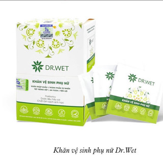 Khăn ướt vệ sinh phụ nữ dr.wet giúp làm sạch, hỗ trợ giảm mùi tiện lợi, an toàn