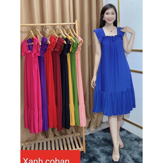 [Freesize 60-75kg] Đầm ngủ thun lạnh tay cánh tiên