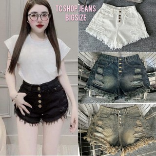 Quần Short Jeans Nữ 4 Nút Rách Kiểu Màu Bụi TCSHOP MS 1093