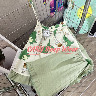 Set bộ đồ ngủ hai dây chất đũi xốp mềm thoáng mát ,đồ bộ ngủ hai dây mặc nhà mùa hè dễ thương CARY