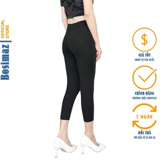 Quần Legging Nữ Bosimaz MS311 lửng không túi màu đen cao cấp, thun co giãn 4 chiều, vải đẹp dày.