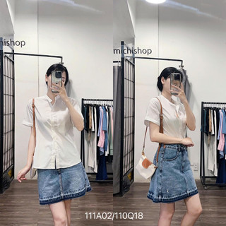 Áo sơ mi cổ tàu ZR ngắn tay màu trắng-111A02