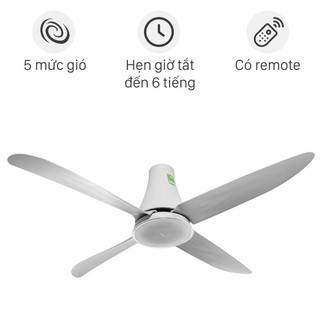 Quạt Trần Mitsubishi 4 cánh C56-RA4 SF-GY Trắng có Remote