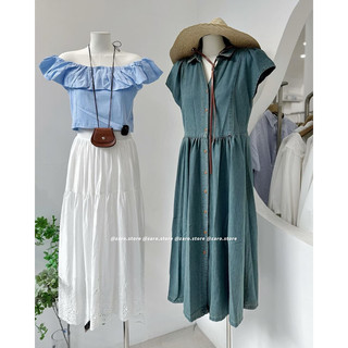 Áo trễ vai kẻ croptop [HÌNH THẬT]