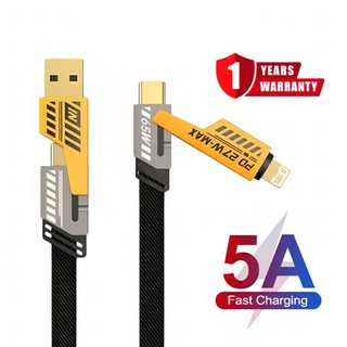 4 trong 1 cáp sạc nhanh loại usb c 65w sạc dữ liệu dây đa-thiết bị pd 27w dây sạc đèn flash cho ios 15 14 loại c