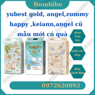 [MẪU MỚI] Tã/Bỉm Yubest Zummy / Gold /Angel / KEIANN / happy sponge dán/quần Size NB90,S62,M60,L52,XL46