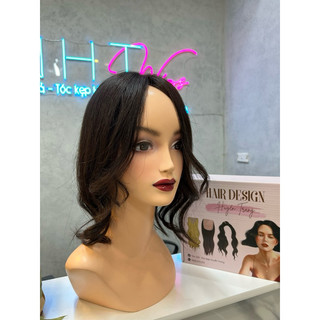 Phủ hói siêu da đầu nhiều ngôi tóc thật 100%
