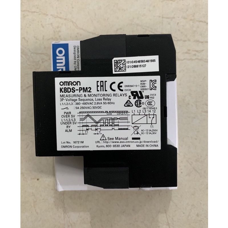 Relay bảo vệ điện áp mất pha ,sai pha ,cao áp ,thấp áp K8DS Omron K8DS-PM2