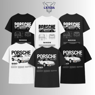 Áo thun unisex Porsche Car tay ngắn cổ tròn form rộng, áo phông nam nữ chất liệu cotton mềm mát 918