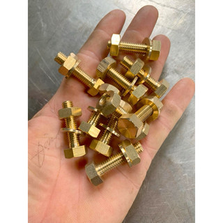 Bulong ốc đồng M8 dài 3cm (bulong + ecu + longden)