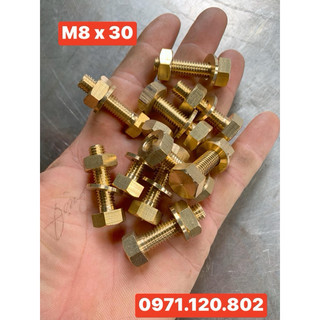 Bulong ốc đồng M8 dài 3cm
