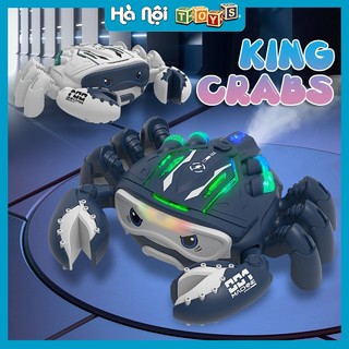 Đồ Chơi Cua King Crab Mechanical Crab Phun Hơi Nước Có Âm Thanh Và Ánh Sáng Với Càng Cua Tự Cử Động Và Tránh Vật Cản